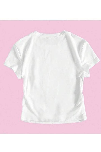 Letter print crop tee I don’t give a shit
