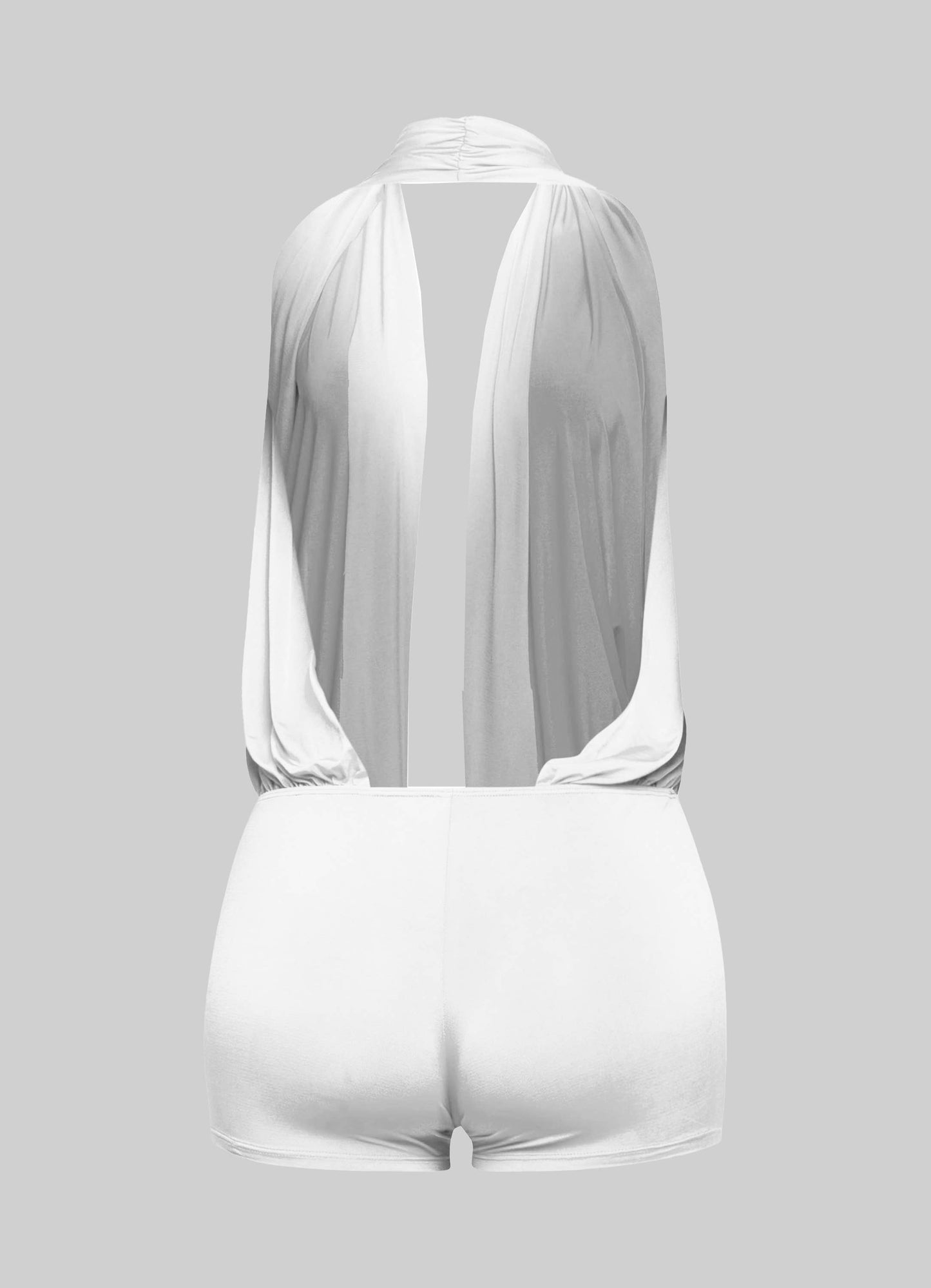 Low rise deep halter neck romper