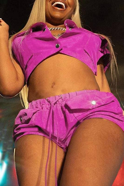 Crop shirt and shorts set