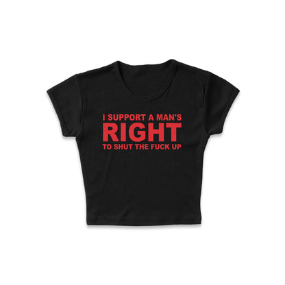 Support His Right Micro Rib Baby Tee