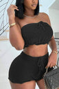 Crochet tube top and shorts set
