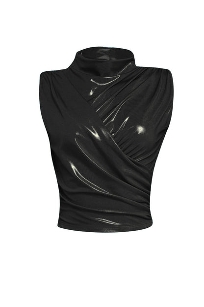 Slinky foiled sleeveless top