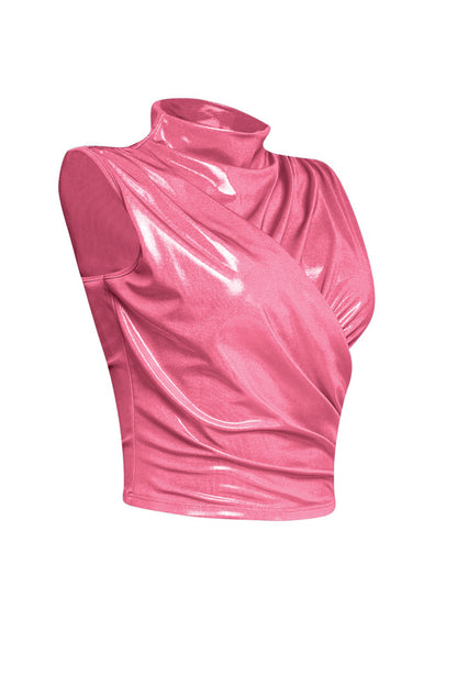 Slinky foiled sleeveless top