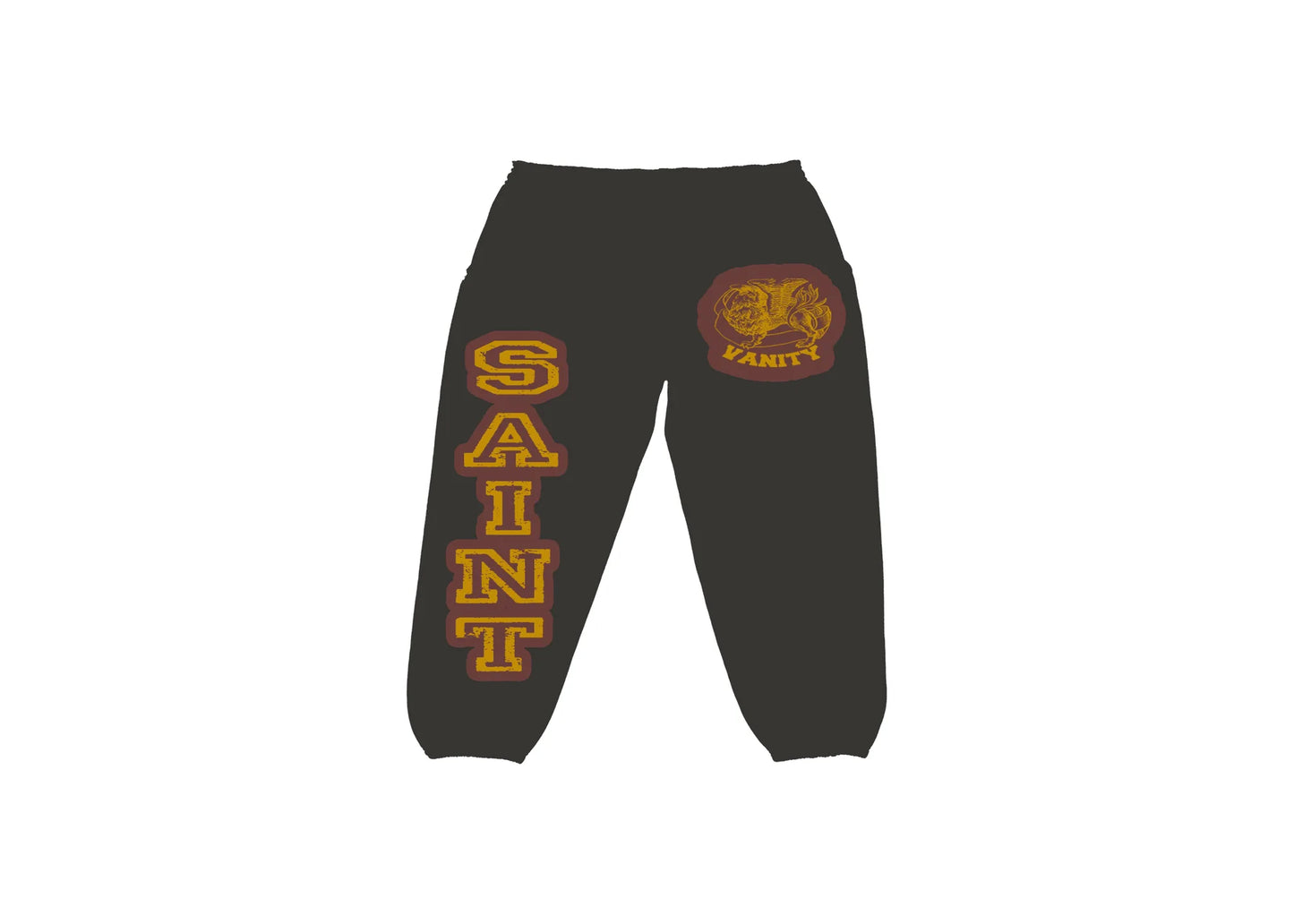 Saint Vanity Grey Burgundy Varsity Sweat Pants