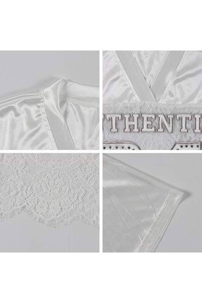 Rhinestone lace patchwork jersey