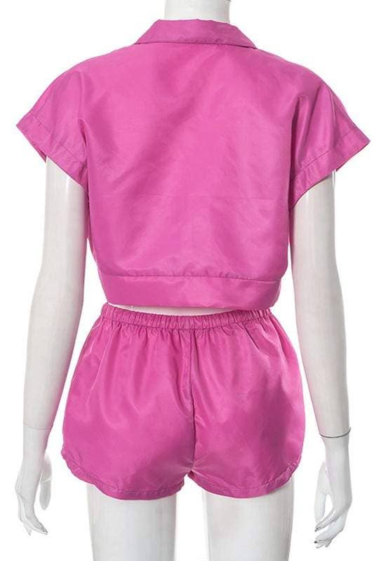 Crop shirt and shorts set
