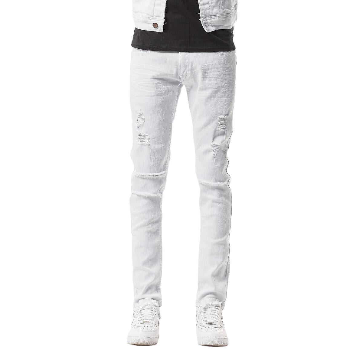 WhiteSkinny Jeans with Rips