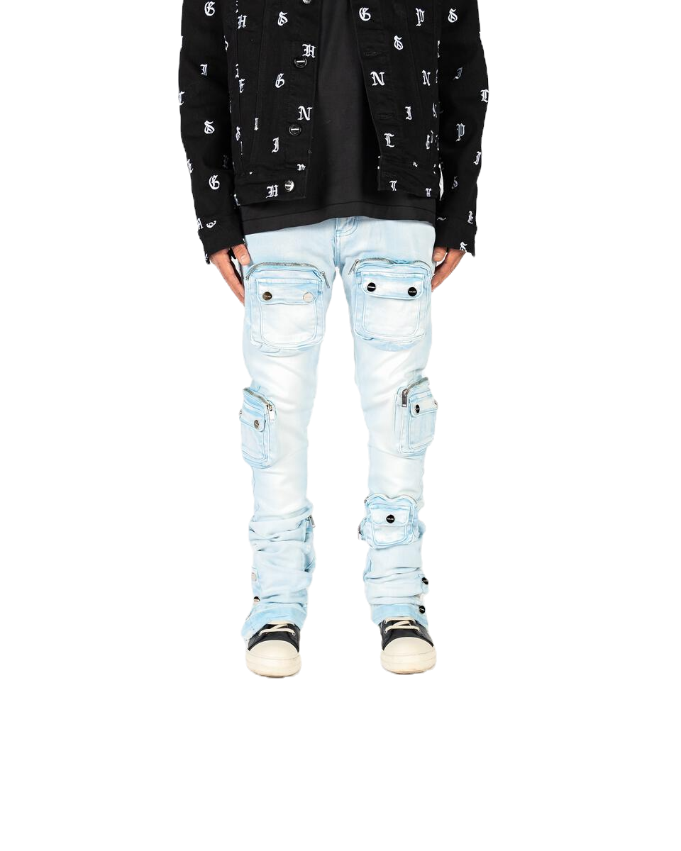 Pheelings Stacked Blue Cargo Jeans