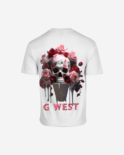 G West Mens Oversized Ice Cream Skull Tee