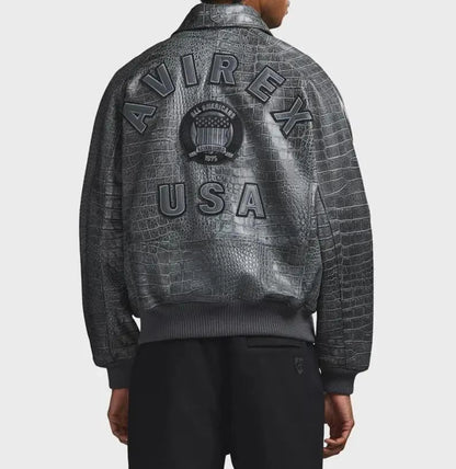 Avirex Leather Gray Jacket