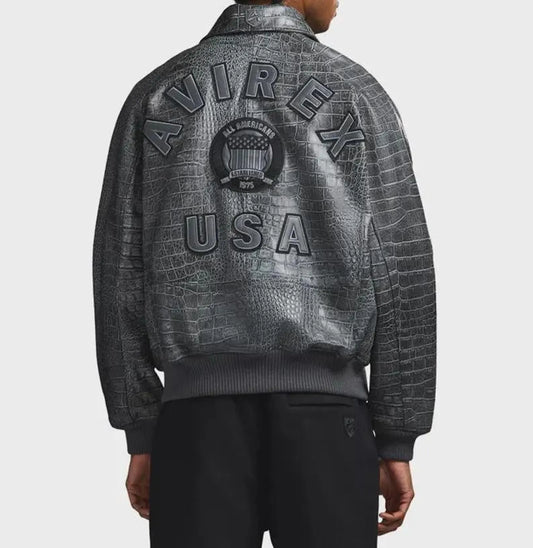 Avirex Leather Gray Jacket