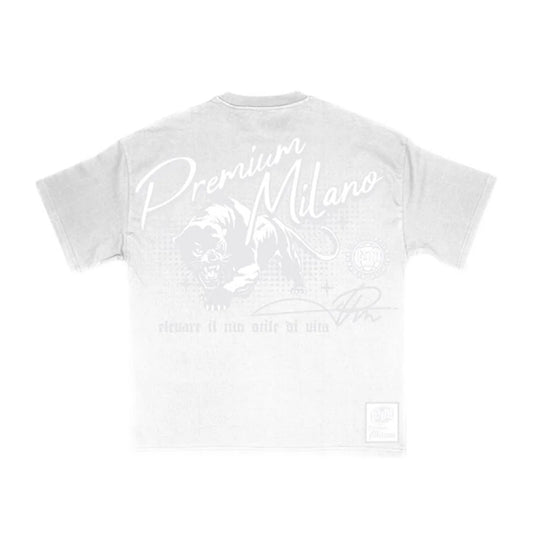 Premium Milano White Crew T shirt