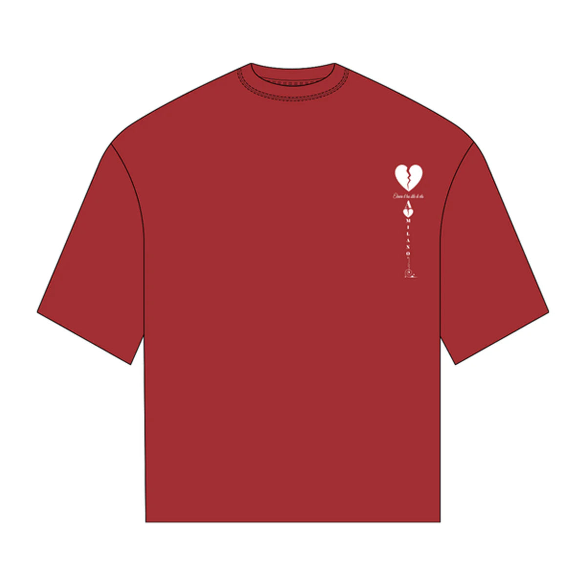 Premium Milano Burgundy Love T Shirt